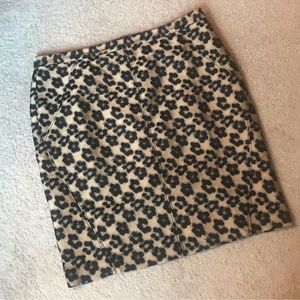 Ann Taylor Skirts | Ann Taylor Cheetah Floral Black & Gold Midi Skirt